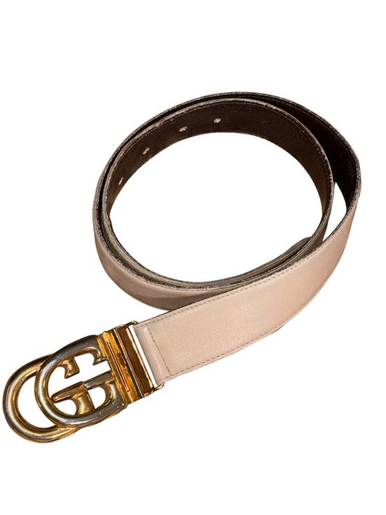 Gucci Leather Belt Double G Buckle Women’s size 80 US 26/4 Italy Vintage main image 11
